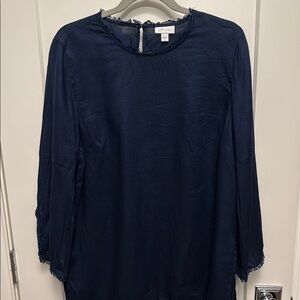 J. Jill Deep Blue Linen Top